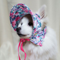 Nouveau animal broyé capuchon fleur belle chat et chien rétro noble chapeau dame ombre avec débris chapeau robe pour animaux de compagnie