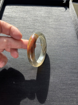 55 circle top quality Yunnan Baoshan Longling Huanglong Jade Gold Sand Bracelet fully jade with Huanglong Jade National Inspection Certificate