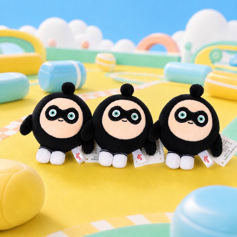 Aojier Netease Co-Branded Official Egg Party 14cm Little Black Egg Plush Toy Little Black Egg Pendant Merchandise