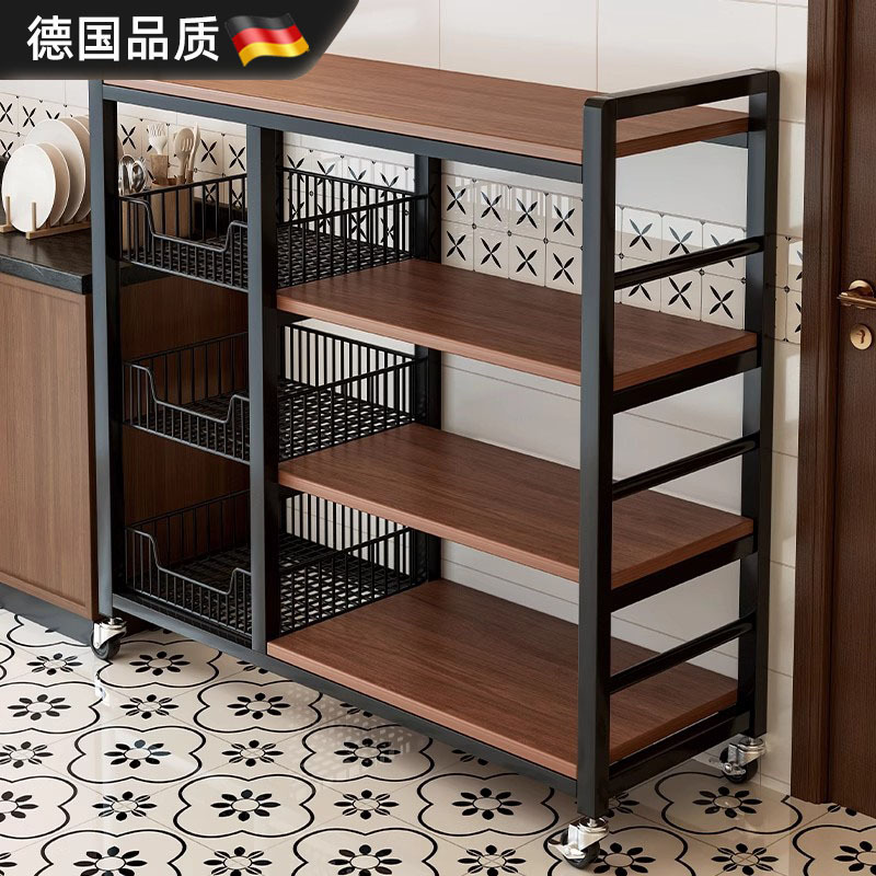German Kitchen Multi-Functional Storage Rack, Floor-Standing Multi-Layer Fruit and Vegetable Rack, Microwave Storage Rack, Household Simple Shelf