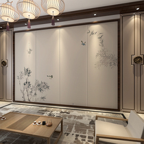 New Chinese style ink landscape hard cover TV background wall cloth living room sofa film and television wall decoration soft cover bedroom bedside