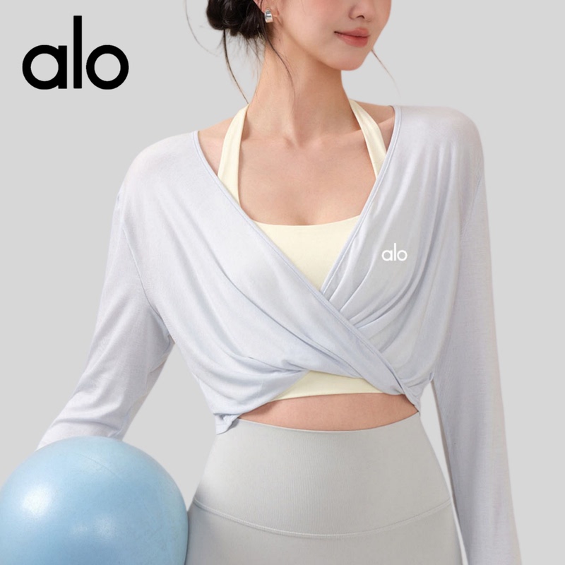 Aio Yoga Clothes Spring and Summer New Sports Tops Elegant Long-Sleeved Outerwear Pilates Training Fitness Cover-Up