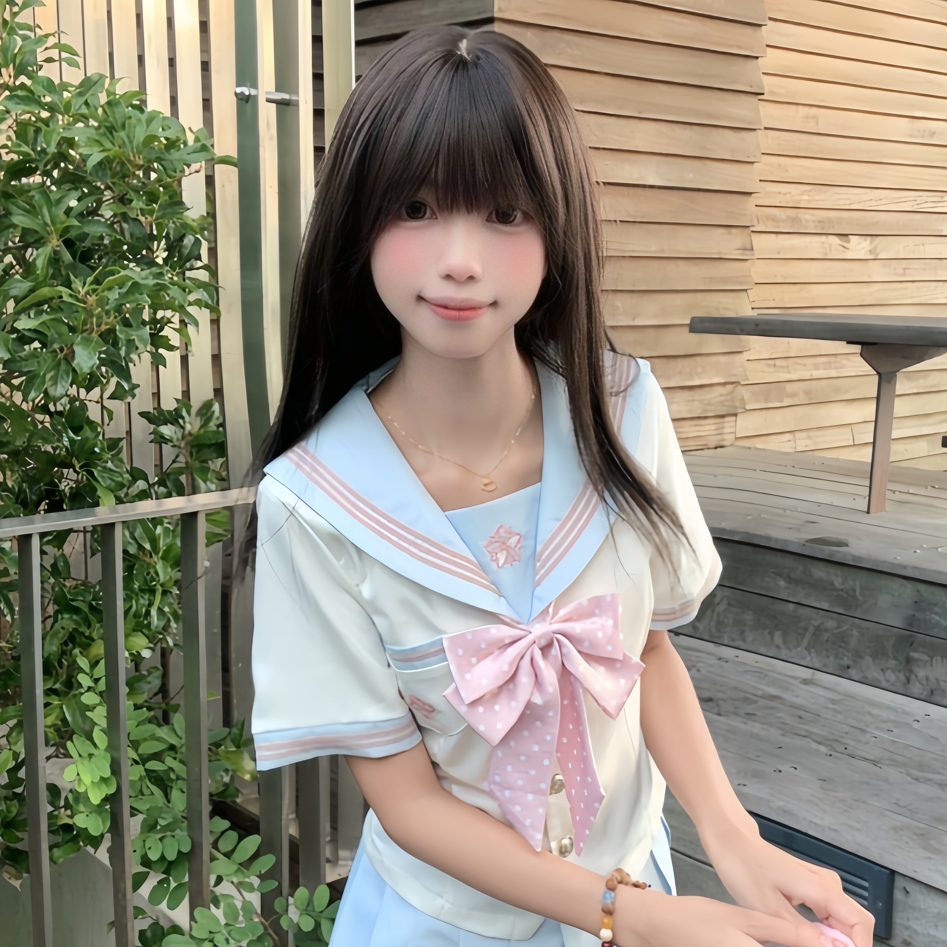 (Little Rain) Original JK Uniform Set by Hatsuchika Womens Japanese College Feng Shui Handsuit Short Sleeve Top School Supply