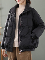 Bosden co-branded down jacket for women thin short white duck down stand-up collar new loose casual jacket
