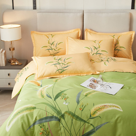 春夏全棉大版印花四件套纯棉被套床单小清新4件套1.8/2米床上用品