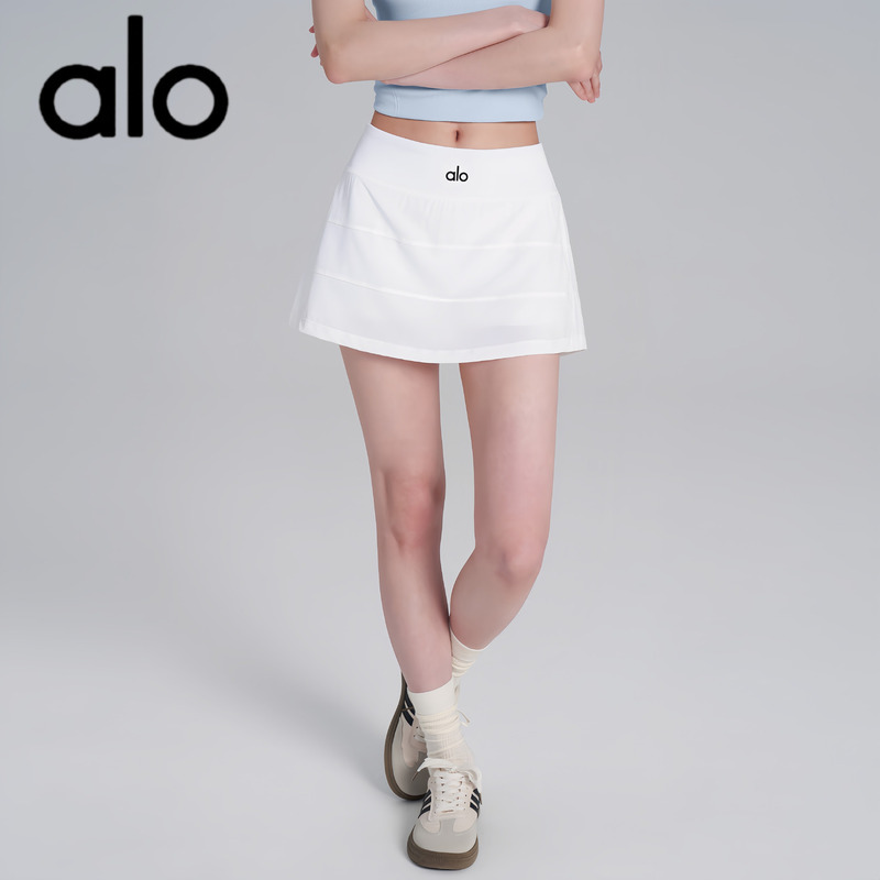 Aio Simple and Versatile Fitness Sports Style Skirt High-Waisted Quick-Drying Anti-Exposure A-Line Golf Tennis Skirt for Women