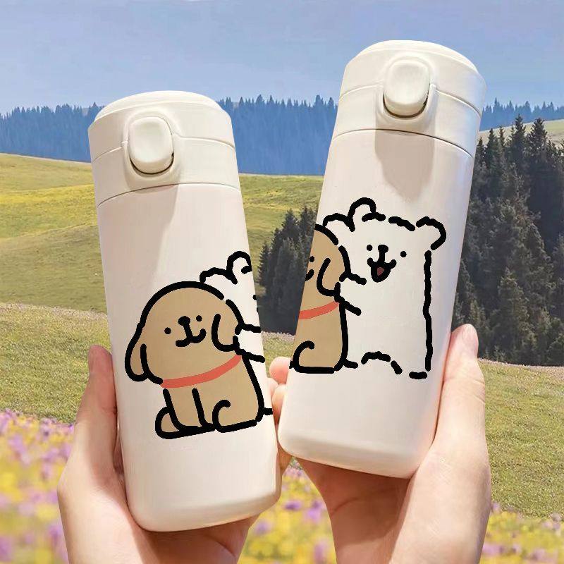 Line puppy water glass malzise puppy insulation cup large capacity small and light carry high face value water mug-Taobao