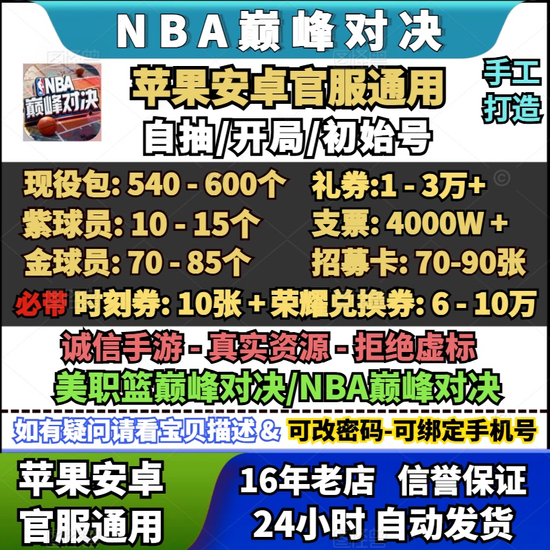 Nba Showdown/Professional Basketball Showdown Initial Self-Roll Starter Account Official Android Apple China Server Code