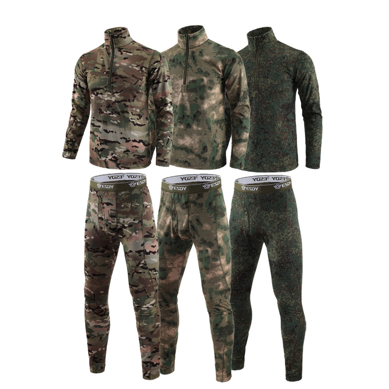 Esdy Outdoor Men's Camouflage Thermal Intimates Can Be Worn Outside, Sports and Fitness Intimates A154