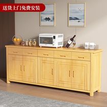 Full solid wood dining side cabinet New Chinese full solid wood dining side cabinet living room door hall leaning against wall containing cabinet Kitchen Lockers Now