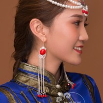 Mongolian handmade bead headdress ladies dance headdress Mongolian robe headdress bridal headdress