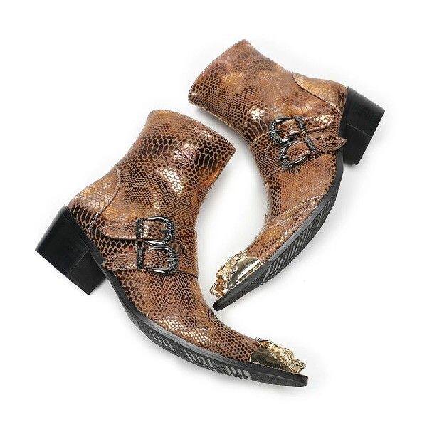 Челси сапоги spring men high heels martin boots model stage show belt buc 0001