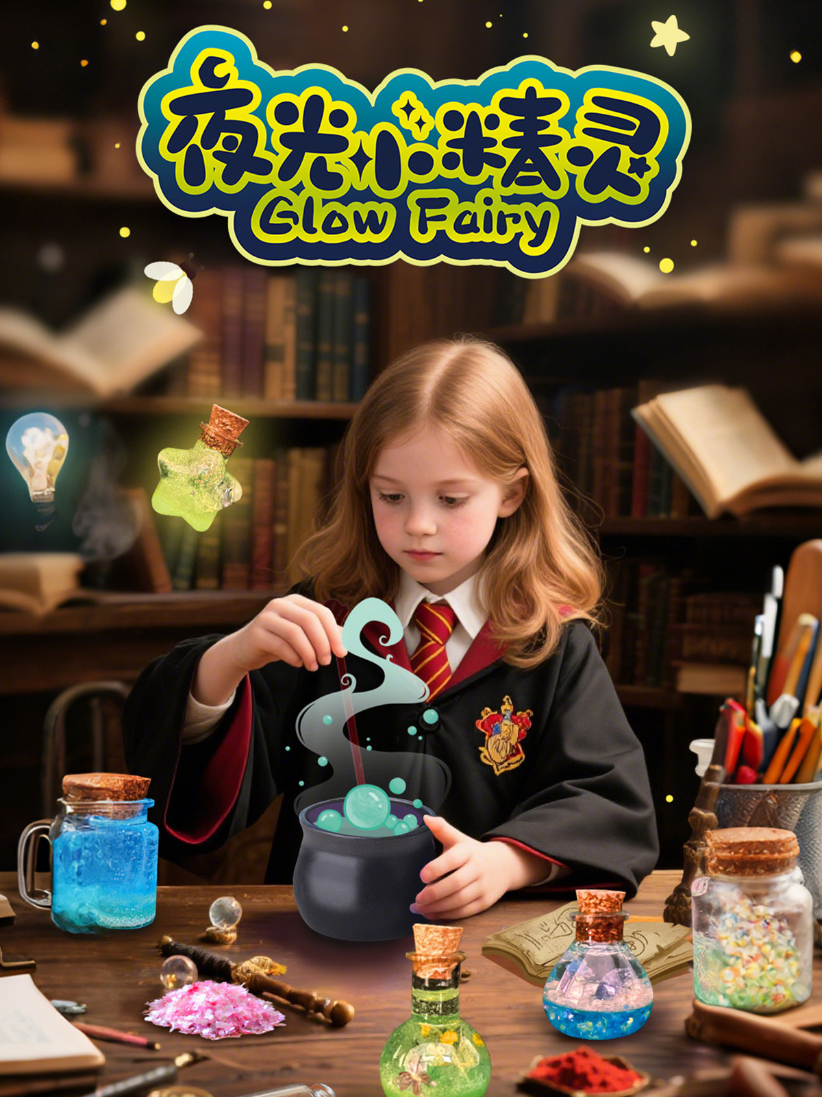 Little Magician Glow-In-The-Dark Elf Potion Bottle Children's DIY Craft Kit Toy Girl's Birthday Gift for 8 Years Old