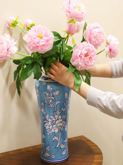 新中式青花瓷花瓶陶瓷摆件装饰品玄关家居电视柜花器装饰储物罐