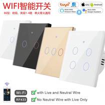 Tuya WiFi smart touch switch single fire zero fire universal Alexa Google voice control home switch