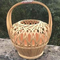 Old yellow bamboo fire cage bamboo weaving for heating traditional heart warmer hand warmer wedding supplies Guangxi drying stove charcoal tile basin bamboo
