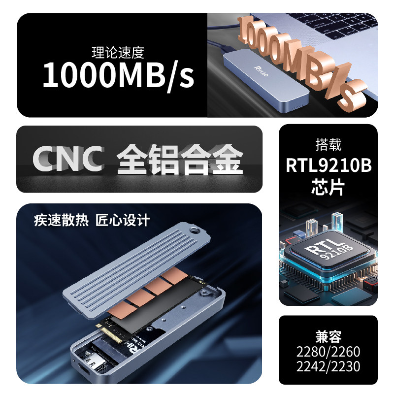 RIHAO m.2固态硬盘盒子：解锁你的存储新世界，告别空间焦虑！-硬盘盒-淘宝好物网