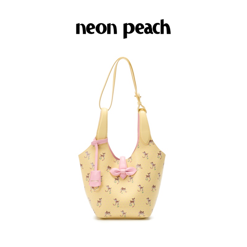 Neon Peach Original Design Polka Dot Handbag Crossbody Bag Ribbon Series Deer Basket Bag