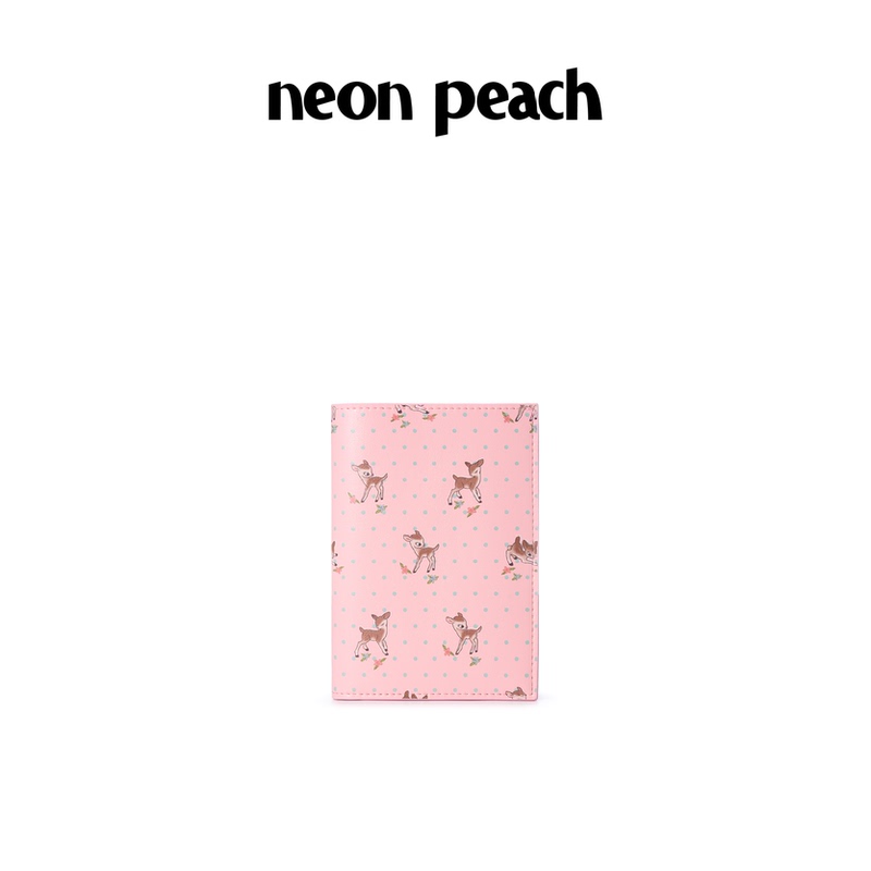 Neon Peach Original Cute Polka Dot Deer Travel Passport Holder Storage Card Holder Gift Peach Pink Neon Peach Original Cute Polka Dot Deer Travel Passport Holder Storage Card Holder Gift Peach Pink