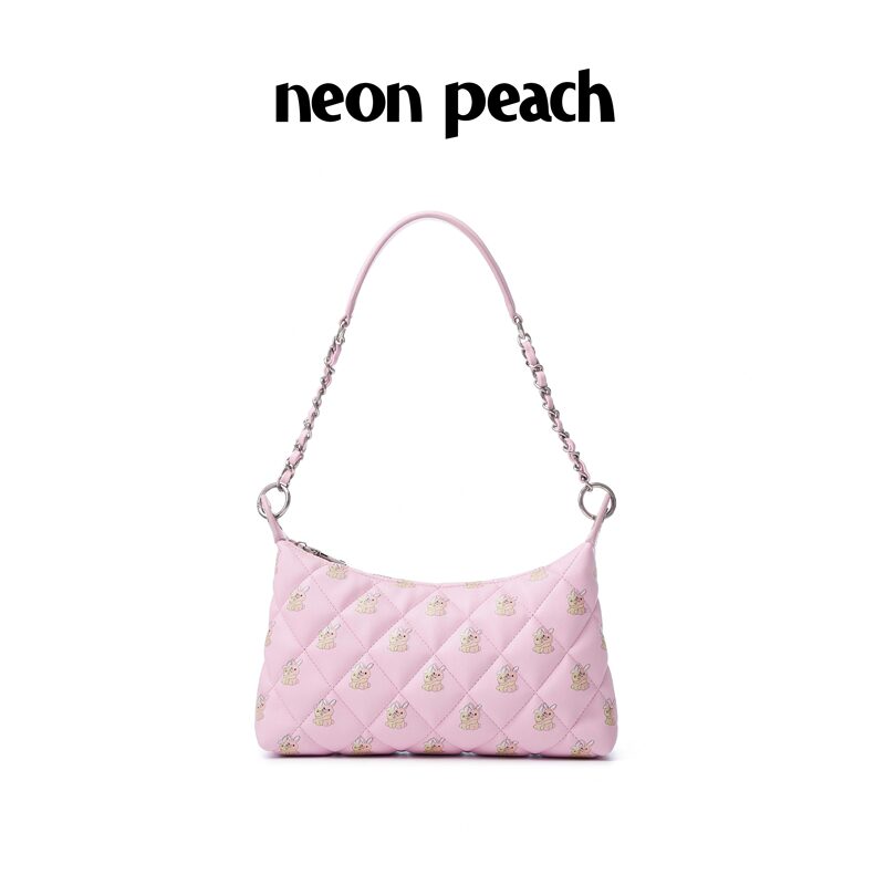 Neon Peach Original Design Cherry Blossom Pink Hug Rabbit Series Underarm Crossbody Small Bag for Summer