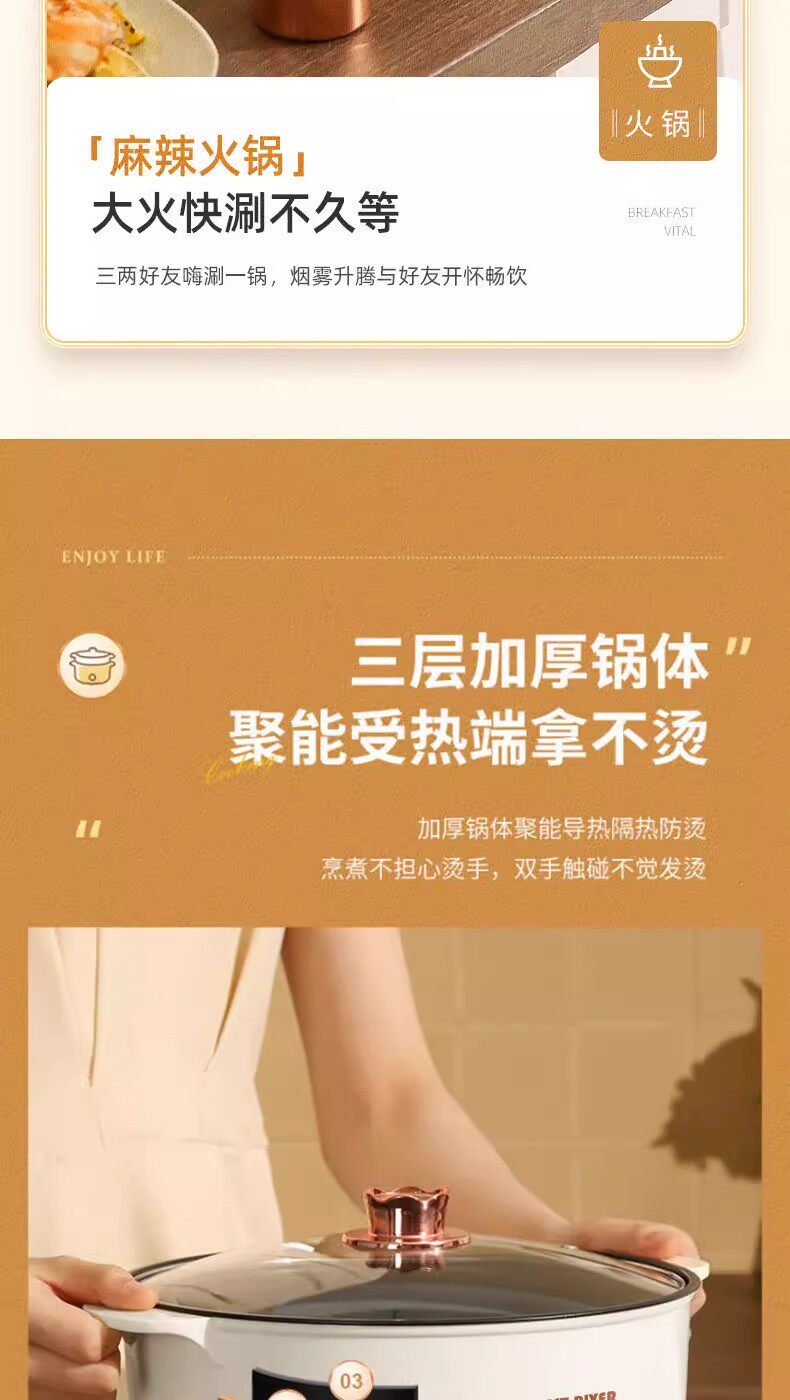 Плиты 德国全自动电火锅一体炒菜电炒锅多功能料理锅蒸煎炒涮不粘快煮锅 Other home