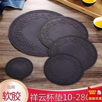 New insulated scraper ashtray mat plate mat tea coaster new Chinese style Xiangyun water coaster silicone bowl mat ornamental mat