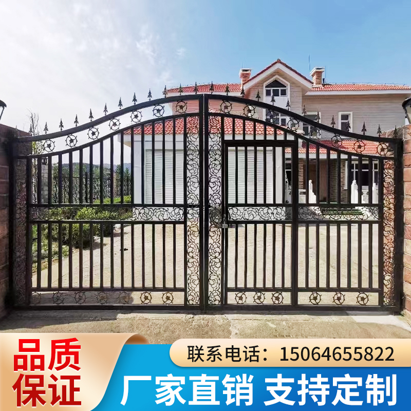 Wrought Iron Door Home Country Entry Double Door Villa Door Double Door European Rural Large Iron Door Courtyard Door