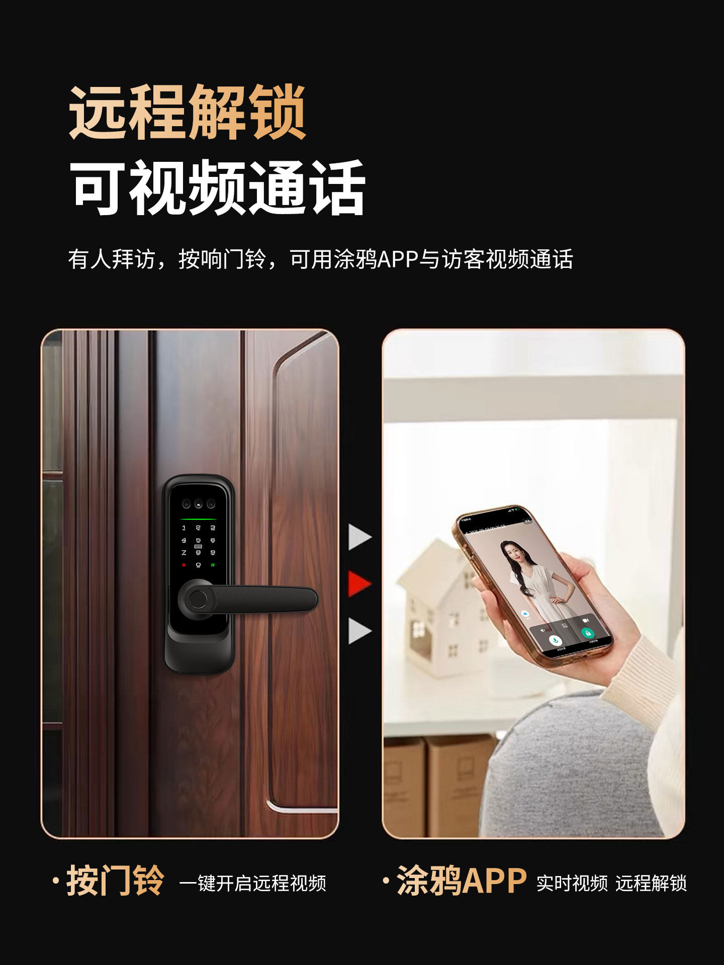 Indoor Wooden Door 3D Facial Recognition Smart Lock Office Fingerprint Lock Home Password Ball Lock No Drilling Single Bolt