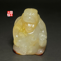 Ming Dynasty style Hetian jade auspicious animal pendant necklace ancient jade antique old-fashioned antique jade collection