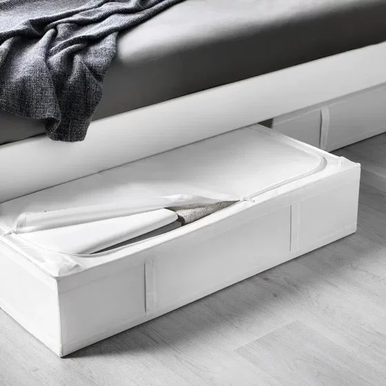 Under-Bed Fabric Storage Box, Under-Bed Organizer, Oxford Cloth Flat Ultra-Thin Clothes and Quilt Storage Box, Extra-Large for Home Use