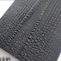 Deep carbonized wood black wood grain burned fir solid wood fire charred retro shop sign ceiling wall background decoration