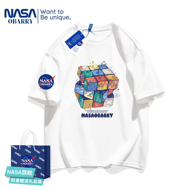 Nasa Co-Branded Children's Clothing Boys' Short-Sleeved T-Shirt Summer 2026 New Style Boys' Pure Cotton Children's Summer Clothing Tops