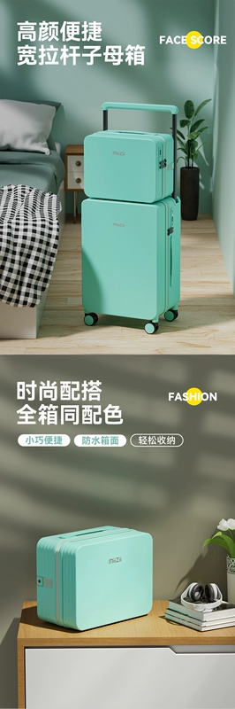 Mi Zhizi Mẹ Hộp Rộng Xe Đẩy Vali Cho Nữ 2024 Mới 20 Inch Lên Máy Bay Hộp Mã Du Lịch Siêu Nhẹ dành Cho Nam vali vải siêu nhẹ
