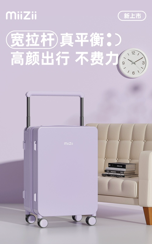 Mi Zhi rộng xe đẩy vali nữ 2024 mới 20 inch hộp đựng đồ nội trú nhỏ siêu nhẹ hộp mã du lịch nam 24 kingsun vali địa chỉ