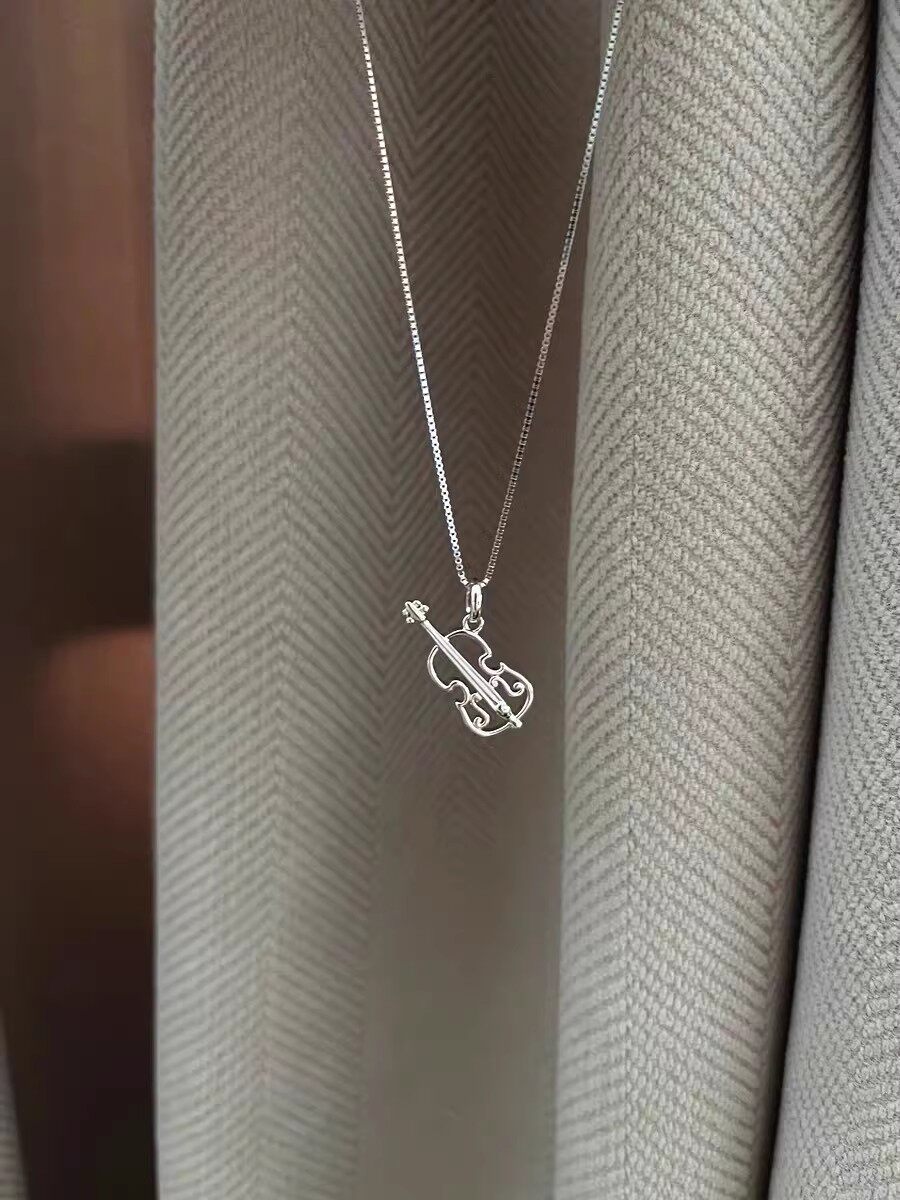 Cello Necklace Violin Cello Cello Cello Low Tone Cello 925 Silver Original Design-Taobao