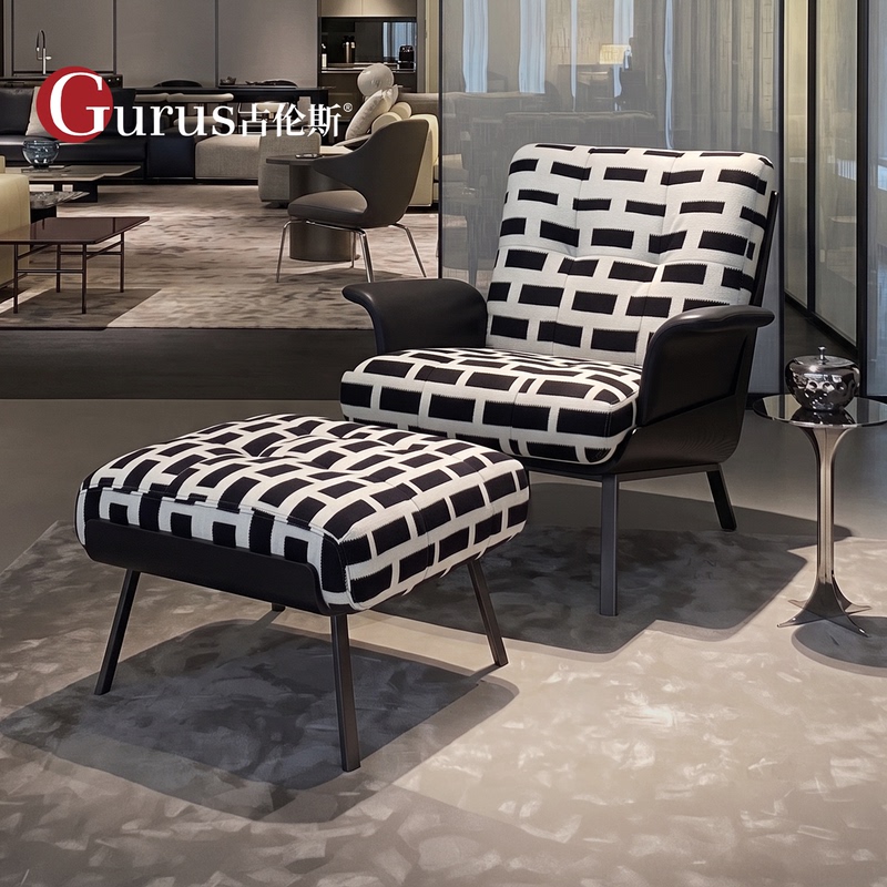 Daiki Leisure Chair, Italian-Style Minimalist Single Sofa Chair, Light Luxury Modern Simple Leisure Chair with Footrest, Meeting Chair Daiki Leisure Chair, Italian-Style Minimalist Single Sofa Chair, Light Luxury Modern Simple Leisure Chair with Footrest, Meeting Chair