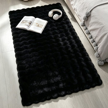 Cream bubble velvet carpet, plush floor mat, bedroom bedside blanket, living room sofa bay window mat, cloakroom rabbit fur mat