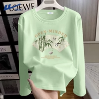 【100% чистый хлопок】 Зеленый лайм (элегантный фанат бамбуковой живописи)