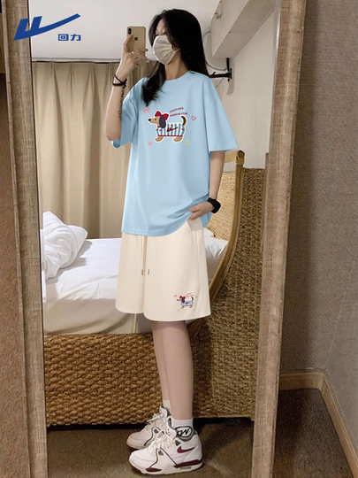 Спортивный костюм для женщин с эффектом пуш-ап, новый летний стиль, повседневные шорты с коротким рукавом, для старшеклассниц, суперпопулярный летний наряд 2025 года, полный комплект Y