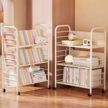 Bookshelf floor-standing storage rack childrens toy storage rack removable multi-layer household trolley with wheels simple book