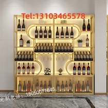 Red wine cabinet display rack iron floor-standing wine rack winery wine red wine rack white wine cabinet commercial storage rack customization