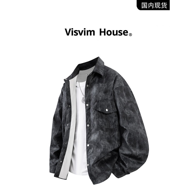 【Brand Clearance】Visvim Wings Spring and Autumn Tie-Dye Casual Workwear Versatile Men's Shirt Jacket