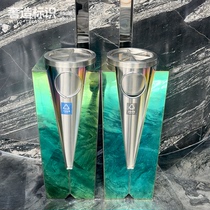 Hotel Bins Commercial Stainless Steel Elevator Port With Ashtrays Lobby Mall Standing Custom Outdoor Fruit Leather Case