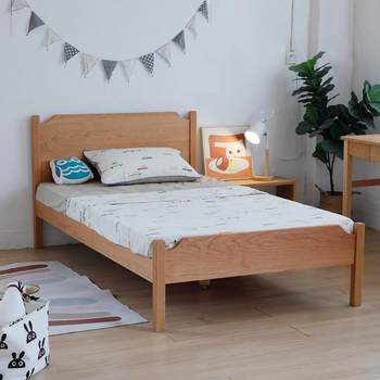 Children's bed all solid wood single bed small bed boy girl princess nordic log bed children's furniture cherry red oak