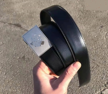 BRAND NEW AUTOMATIC BUCKLE BELT FLAME BLUE LEATHER INNER BELT GENUINE LEATHER MEN AUTOMATIC BUCKLE BELT PANTS STRAP