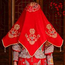 Red Cover Head Bride Chinese Wedding Wedding Wedding Embroidered Red Out of the Wedding Show and Head Veil Hooded Wedding items Great All