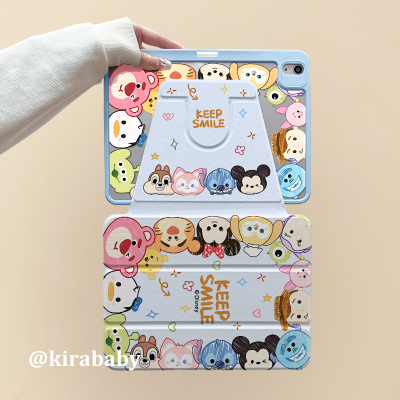 【720 ° Rotating】Suitable for iPad Protective Case Air1/2/3 with Pen Slot Pro10.5 Tri-Fold 2017/2018 Acrylic 9.7 Inch 12.9 Anti-Bending Mini4/5 Hard Case 10.2