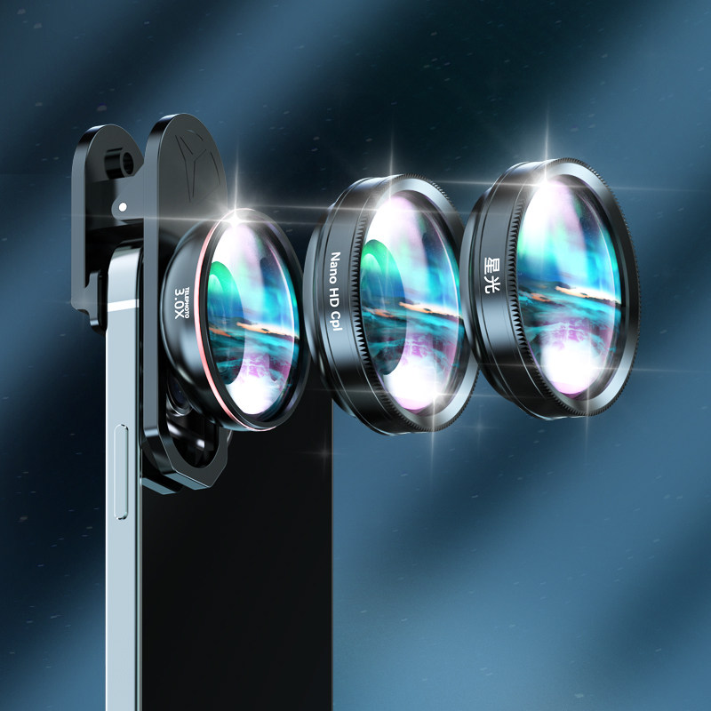 Pickogen Mobile Phone Lens for Professional Portrait Photography, Large Aperture, Background Blur, Dedicated 3X External Telephoto High-Definition Zoom Lens, Cpl Polarizing Starlight Filter, Suitable for Xsmax Apple 8P