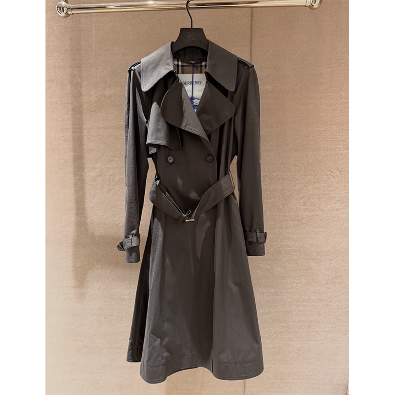 Burberry Burberry Solid Color Lapel Double-Breasted Mid-Length Long-Sleeved Windbreaker Jacket for Men and Women