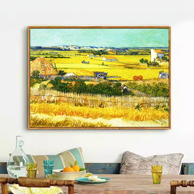 Van Gogh Decorative Painting, World-Famous Painting, Harvest Painting for Living Room Sofa Background Wall, Bedroom, Dining Room, Entryway Wall Art, Light Luxury Oil Painting